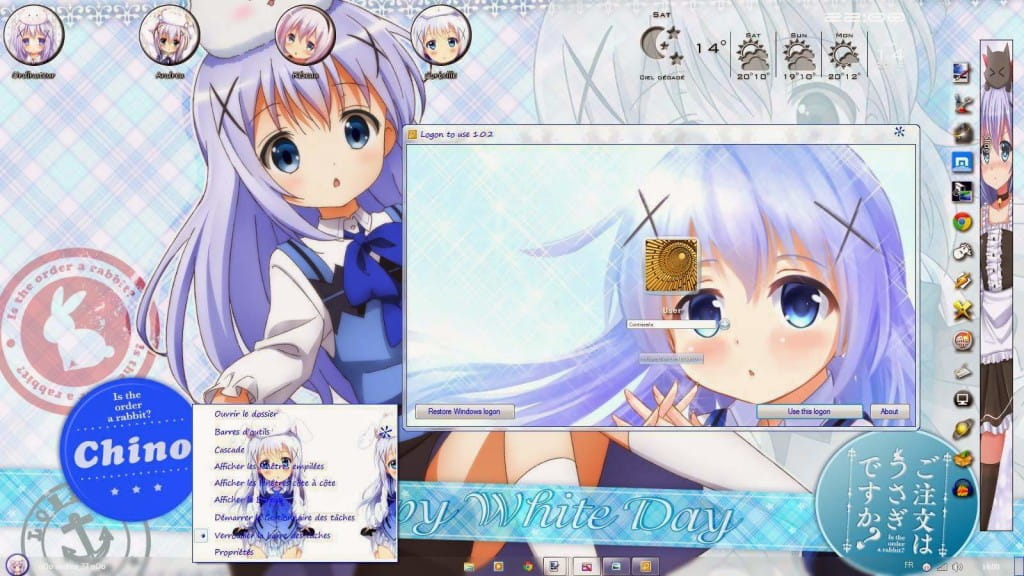 win7主题，香风智乃，请问您今天要来点兔子吗？，电脑主题