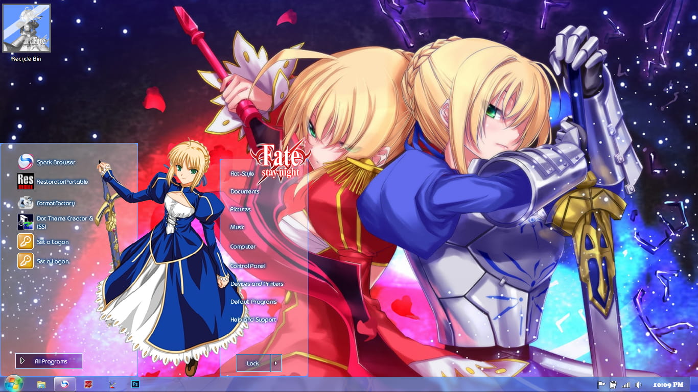 win7主题 电脑主题 萌娘资源 fate 吾王 双子