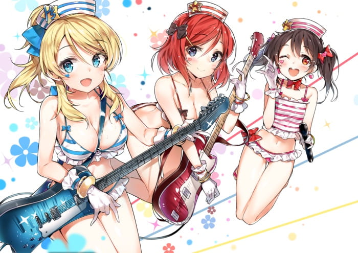  LoveLive!，绅士福利，清凉诱惑，泳衣play，西木野真姬，妮可，绚濑绘里