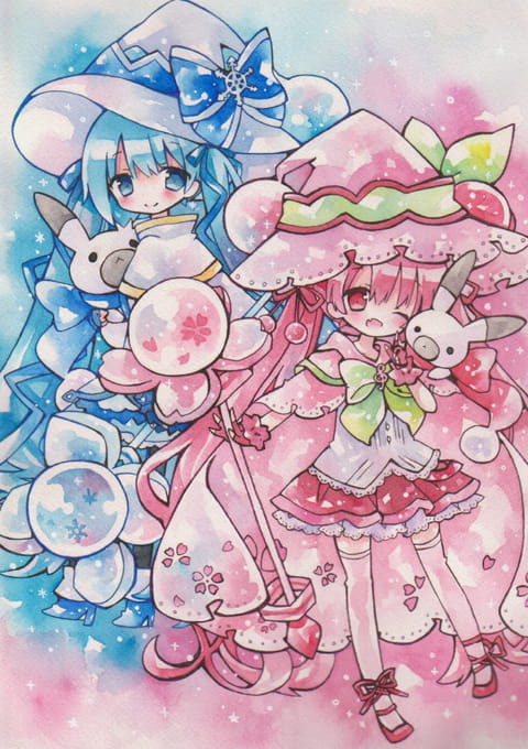 Miku，初音未来，雪Miku ，樱Miku