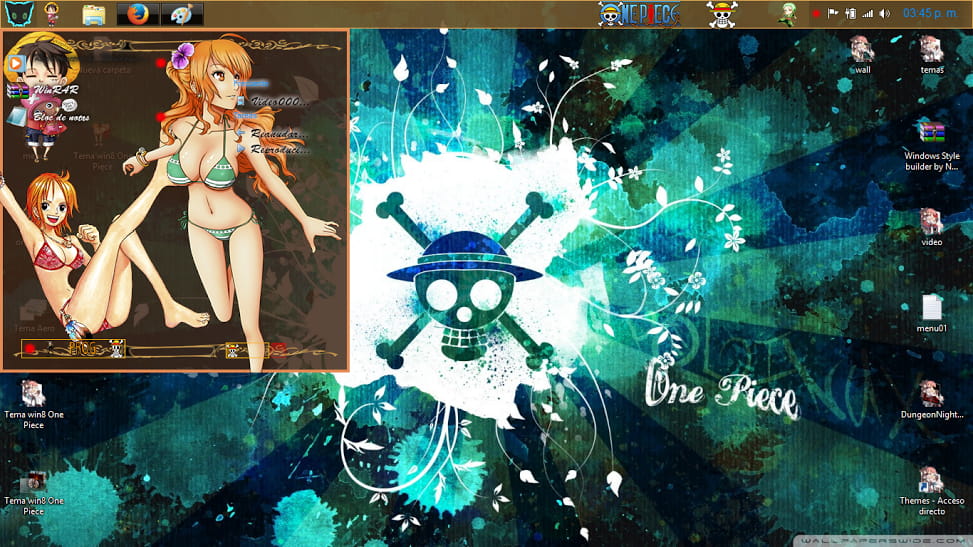 win8.1主题 电脑主题 萌娘资源 海贼王 one piece