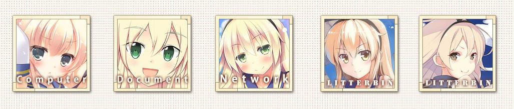 【win7主题】舰队 Collection -岛风 win7主题（无边框简约风）