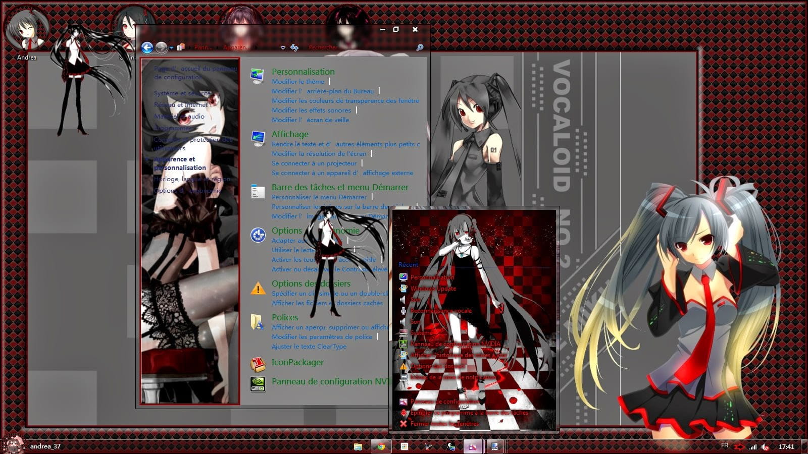 win7主题 电脑主题 萌娘资源 黑化 初音 杂音 miku 崩坏