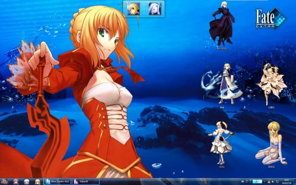 win7主题 电脑主题 萌娘资源 吾王 saber