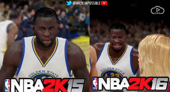 NBA 2K15，NBA 2K16，画质对比