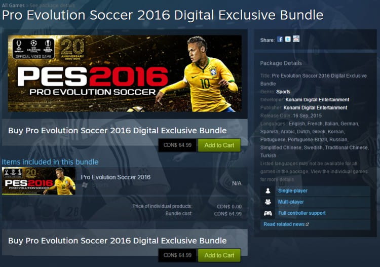 Konami,隐藏差评小伎俩,PES2016 Konami,隐藏差评小伎俩,PES2016